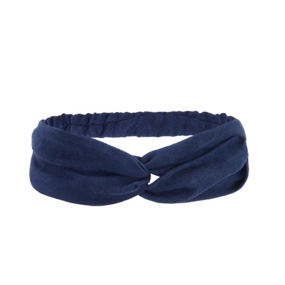 Navy suede Turban headband
